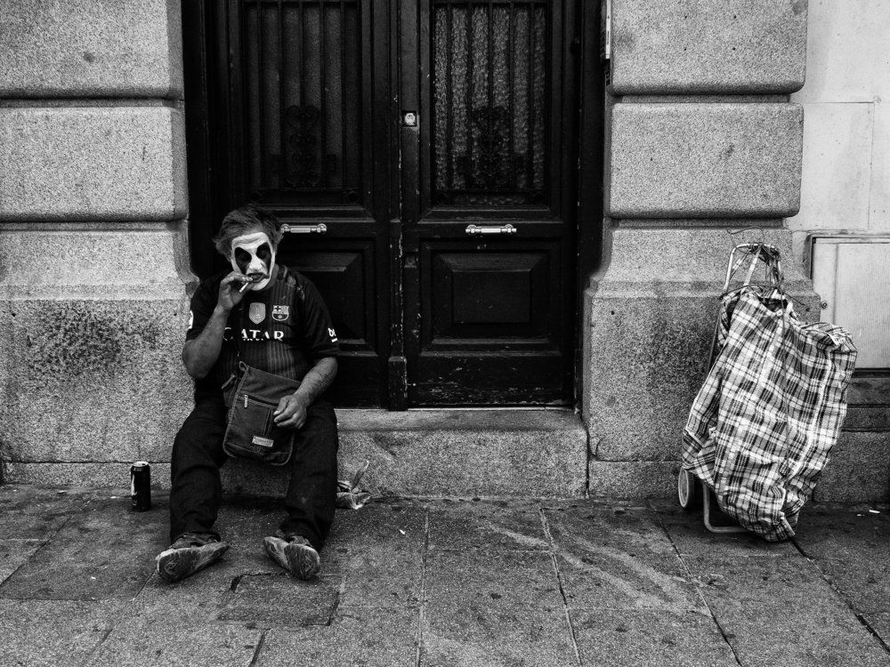 The old and sad clown