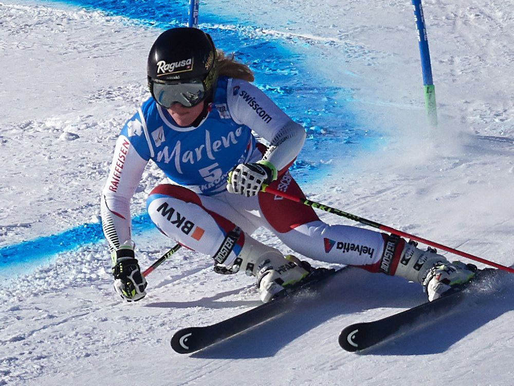 на трассе слалома-гиганта