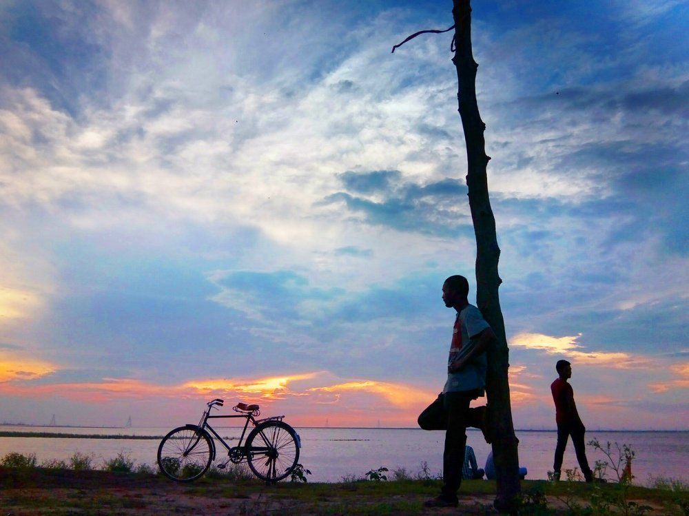 Staged cloudy sunset