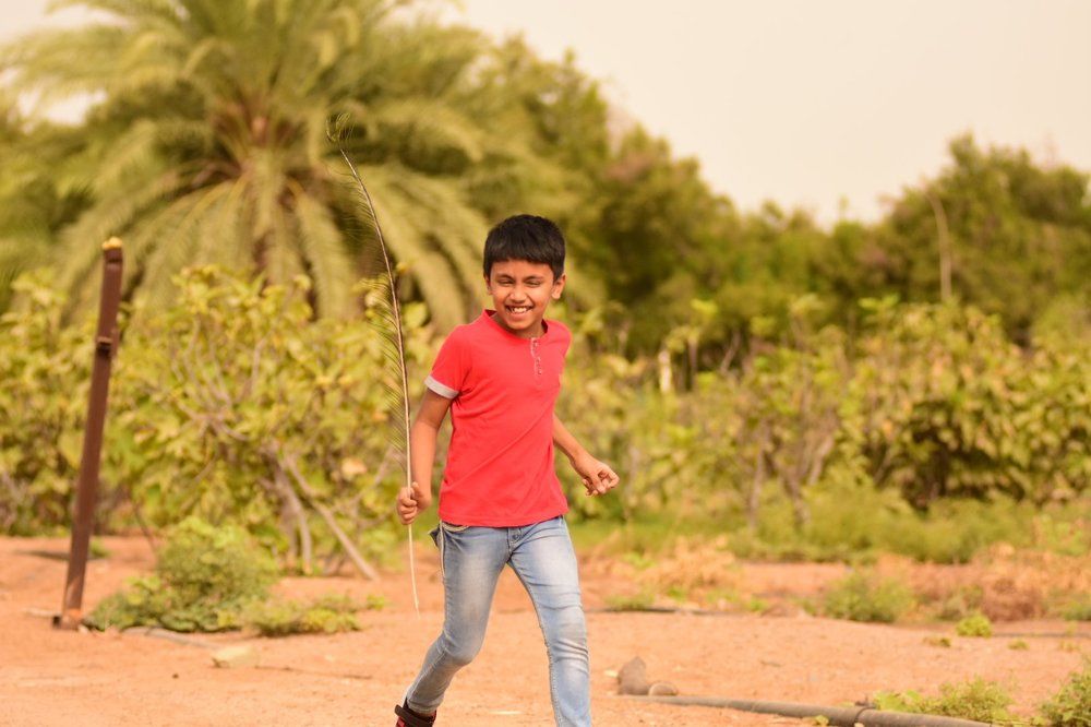 He cheerfully ran with the hay