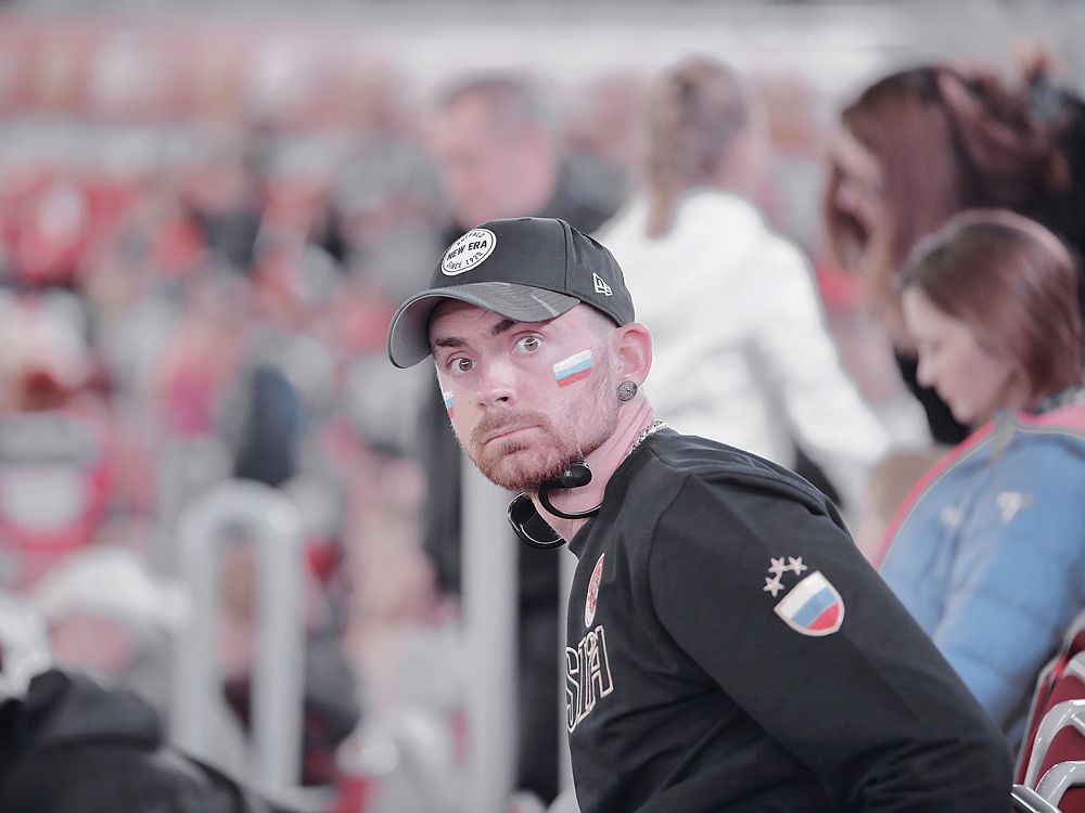 Russian hockey team fan