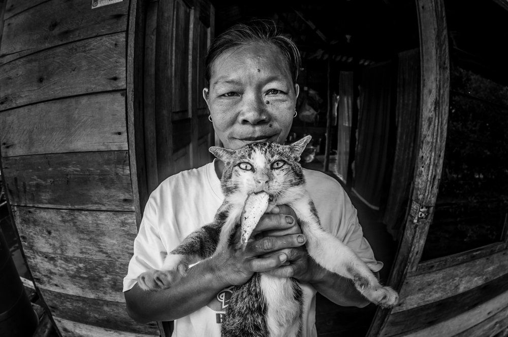 Old Lady and Her Cat