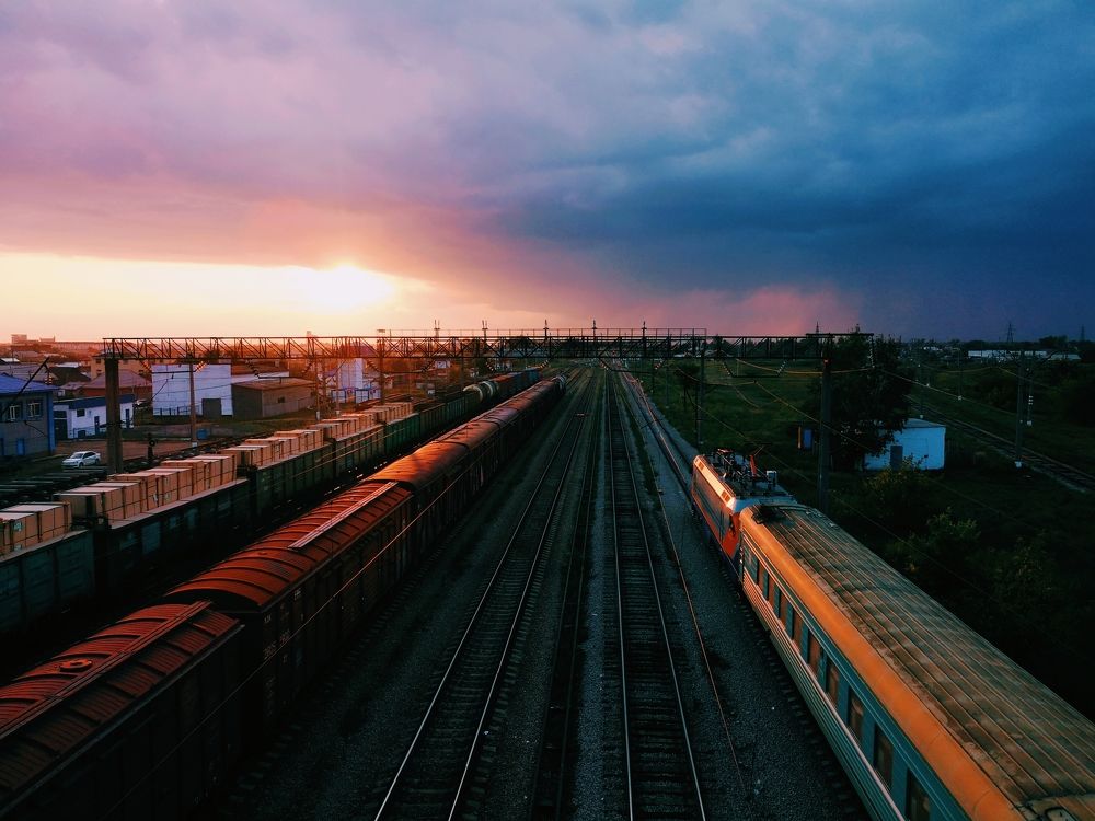 Закат над жд