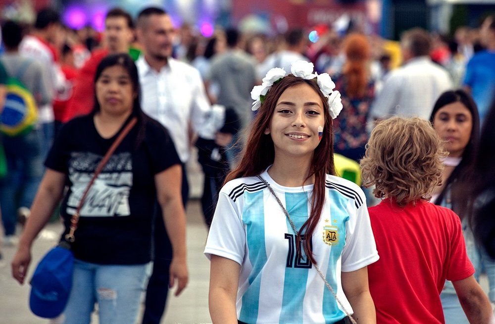 Аргентинская болельщица.