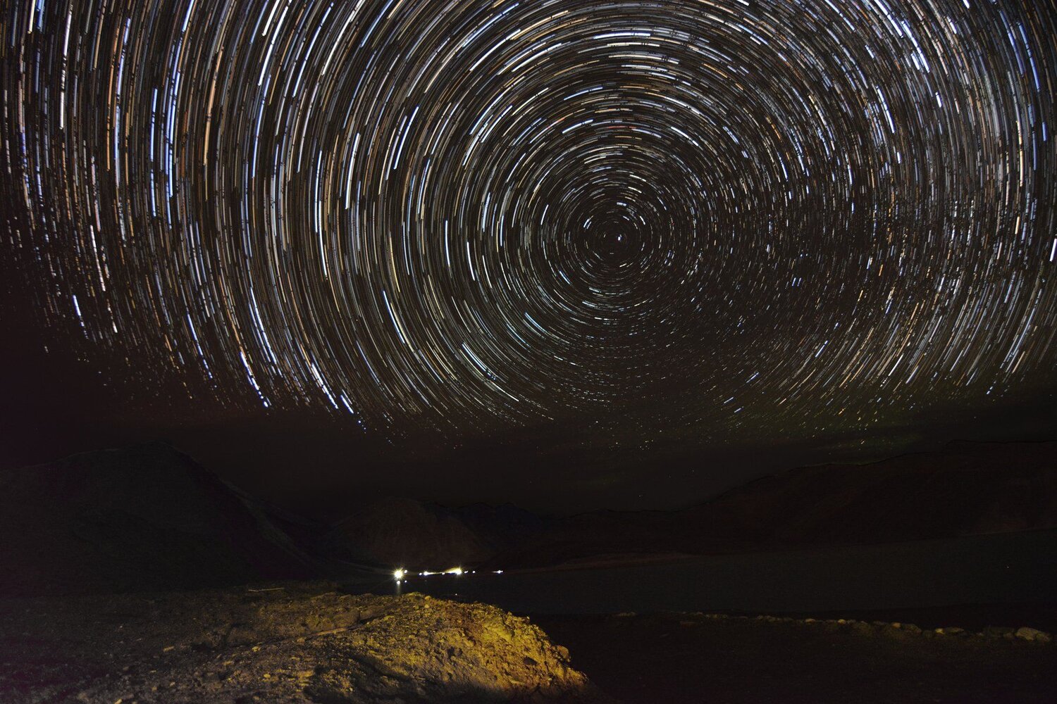 Stars Trails over Pangong Tso
