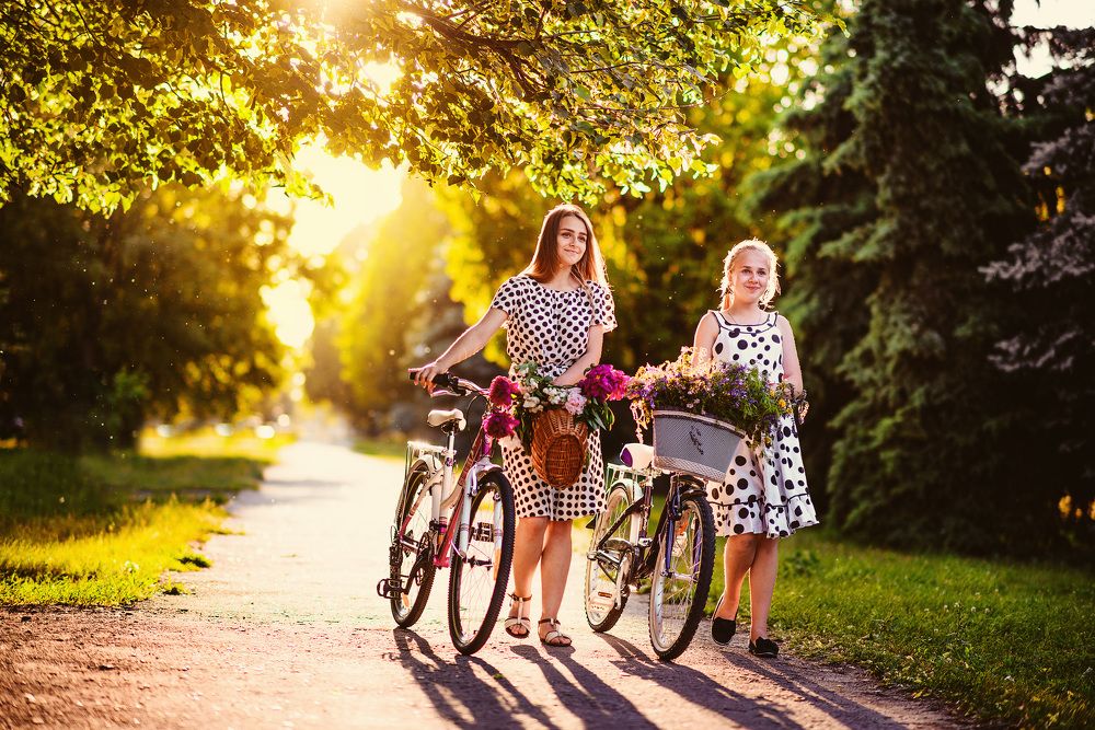 Прогулка с велосипедами