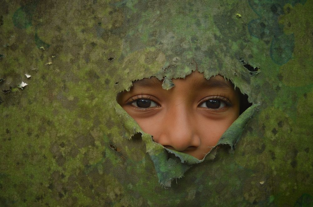 Innocent look of slum girl