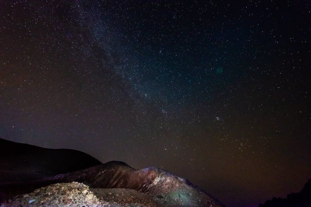 Milkey way and the mountains