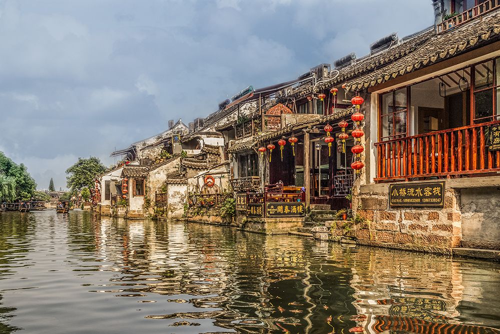 In the current of a river