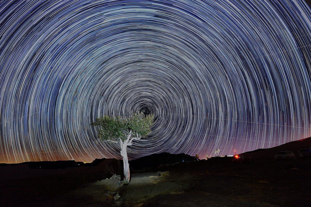 Star trail from Jabal shams Mountain -Oman
