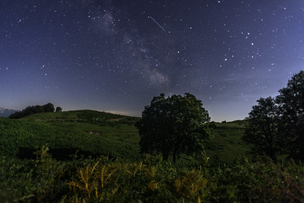 Ночь в горах Кавказа