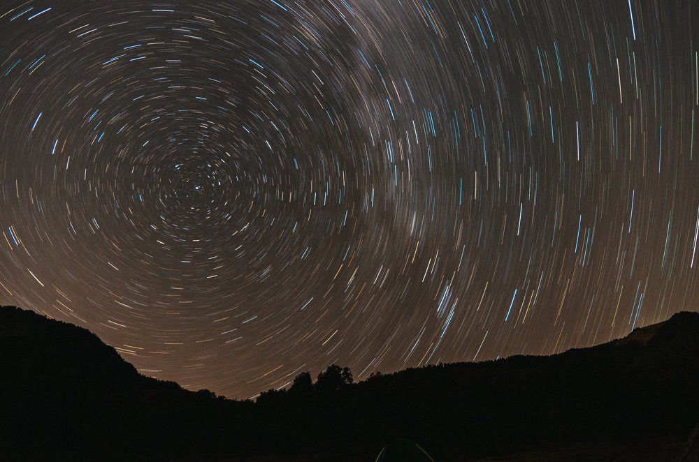 Ночь в горах Кавказа