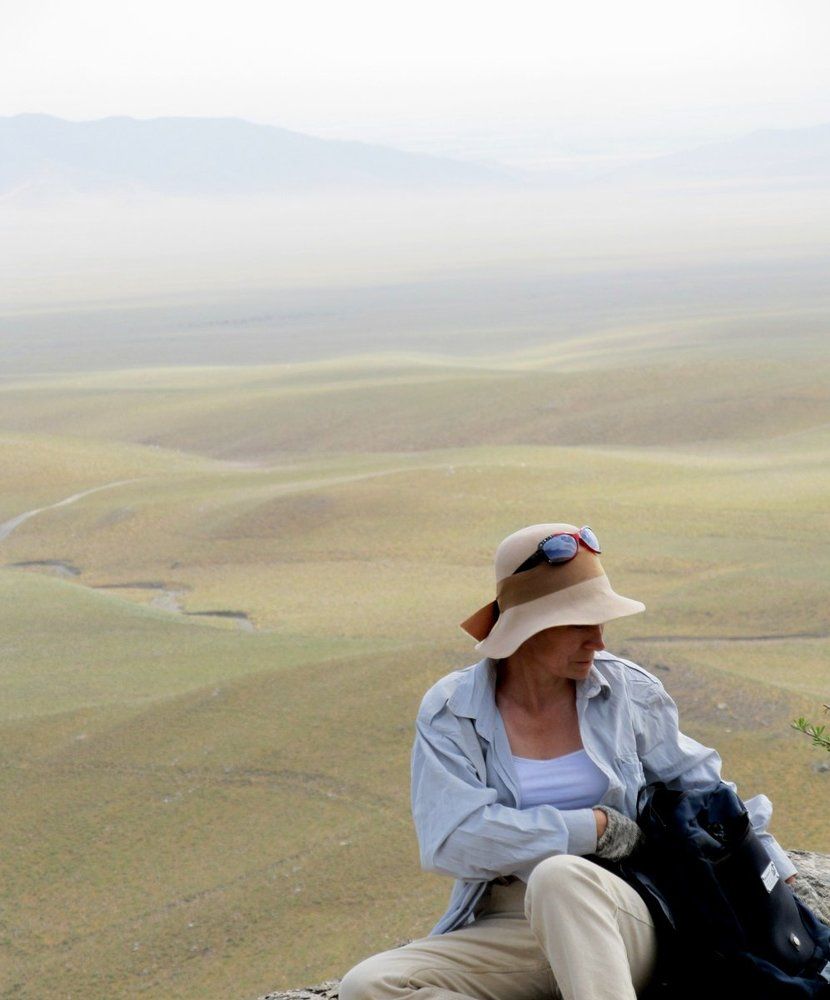 Blue study. Foothills of the North Nurata Mountains, Uzbekistan.