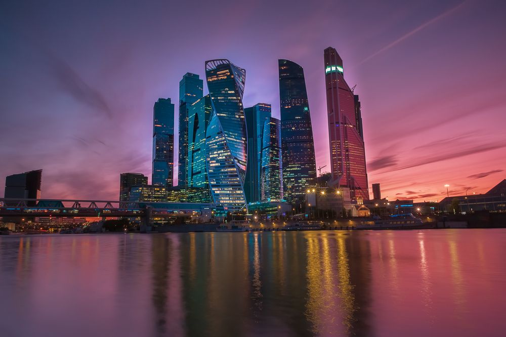 Москва Сити ночью