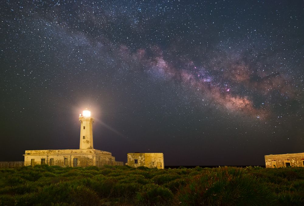 Milky Way Over The Plemmirio's Lighthouse