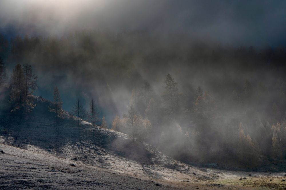 Октябрь. Утреннее Облако в Усть-Кане.