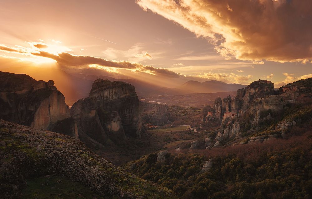 Закат в Метеорах