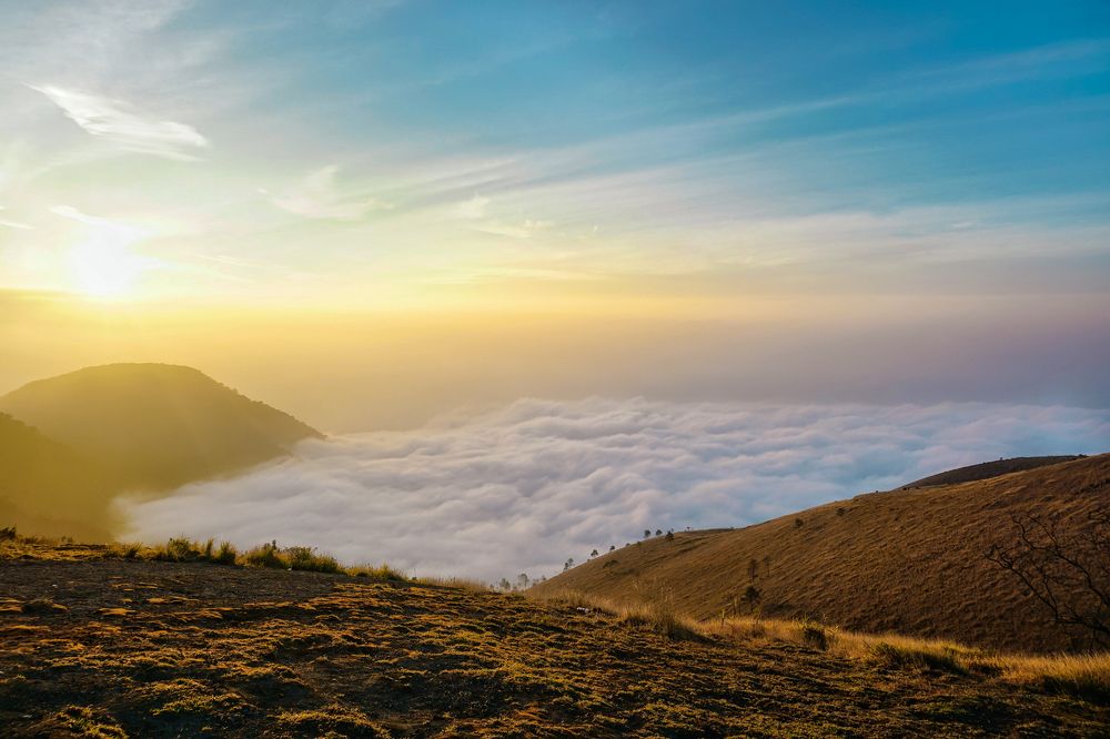 The Wonderful Sunrise on Top Mountain Guntur