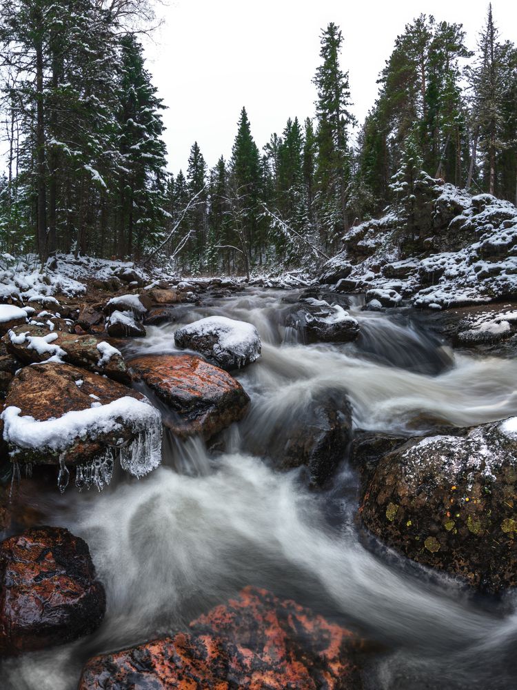 Первый снег на реке
