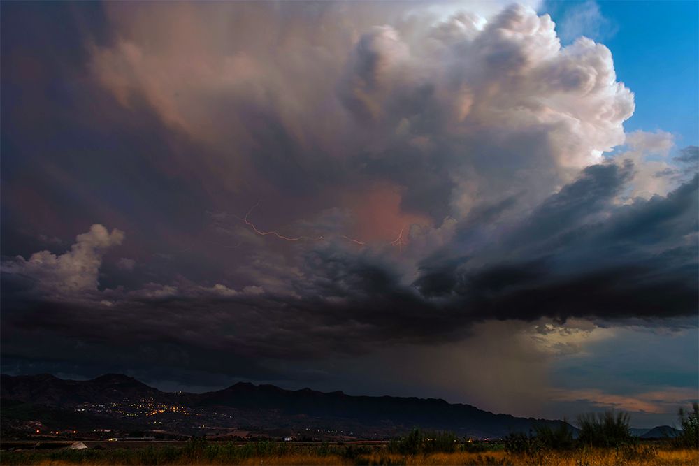 Supercel & lightning at day time