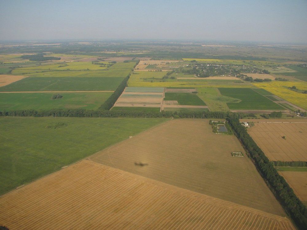 Поля вблизи Киева  с высоты 2 тыс.м