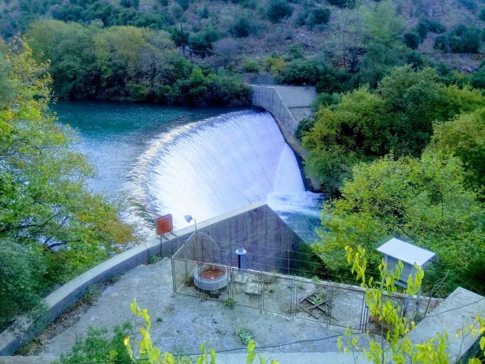 Small river dam in Greece