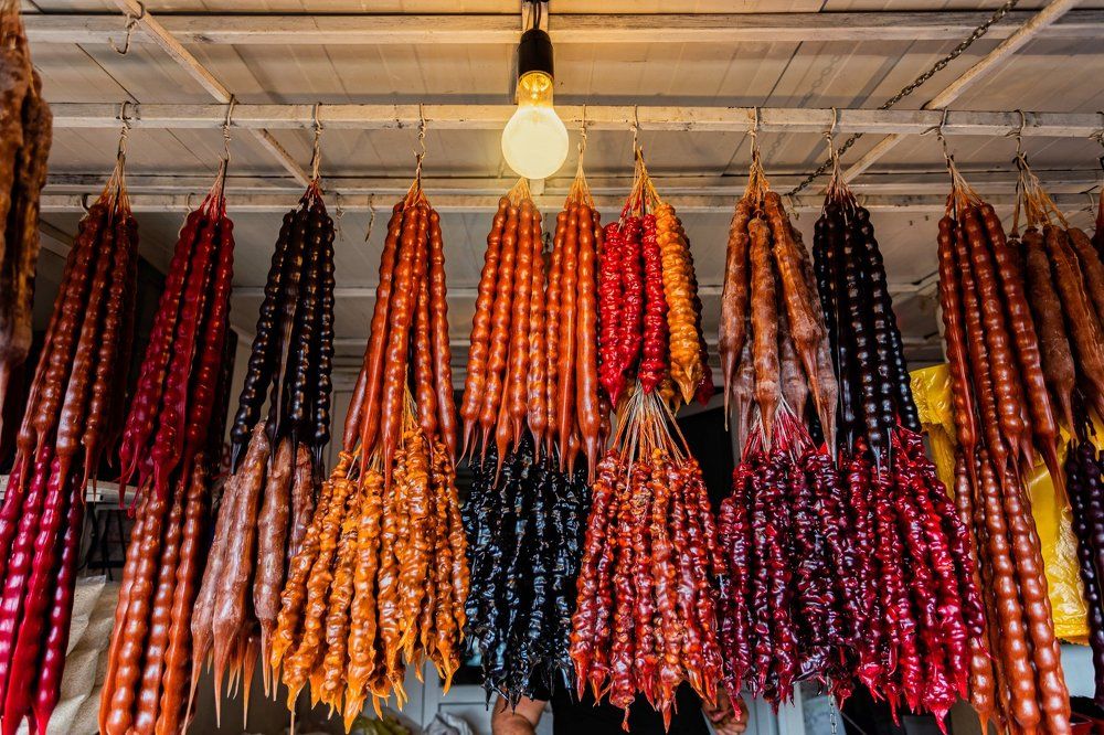 Чурчхела на рынке Тбилиси