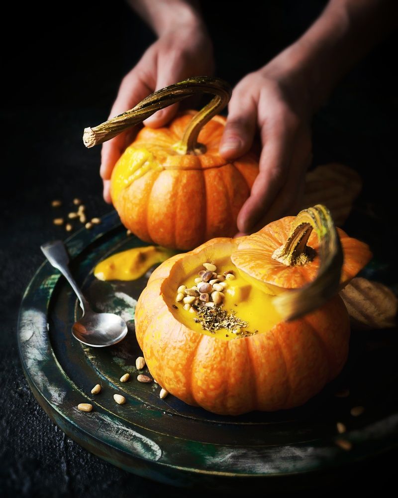 Pumpkin soup still life