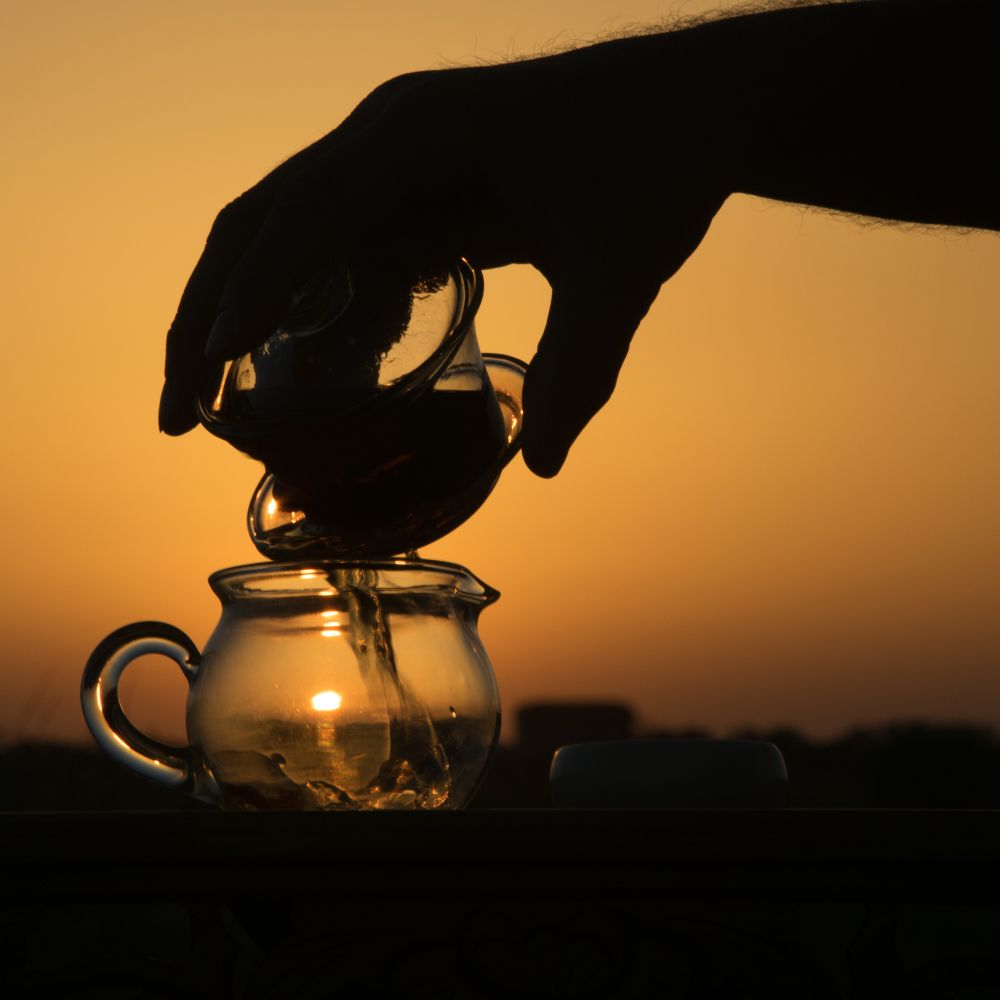 Tea at sunset