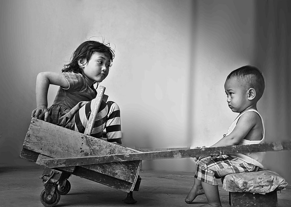 black and white my child