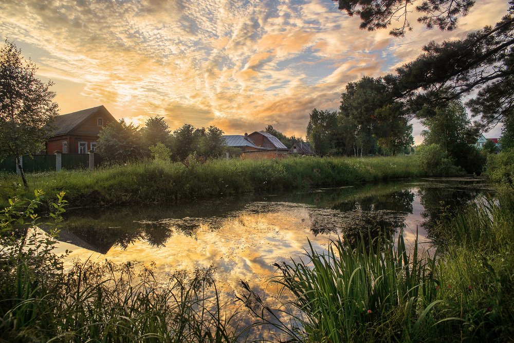 Закат в деревне