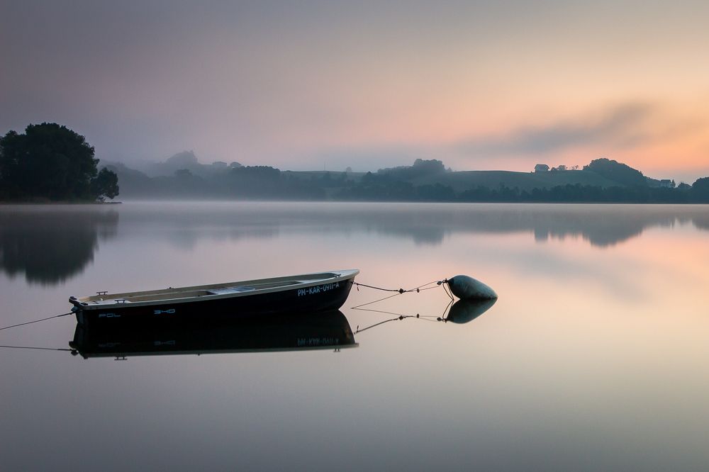 Foggy morning at the lake