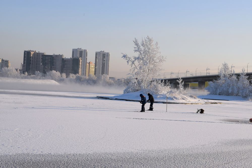 Рыбаки на Енисее