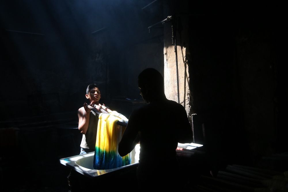 a little boy of the dye