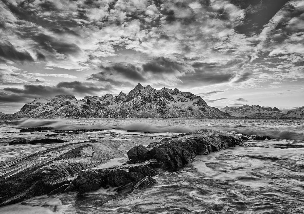 black and white landscape