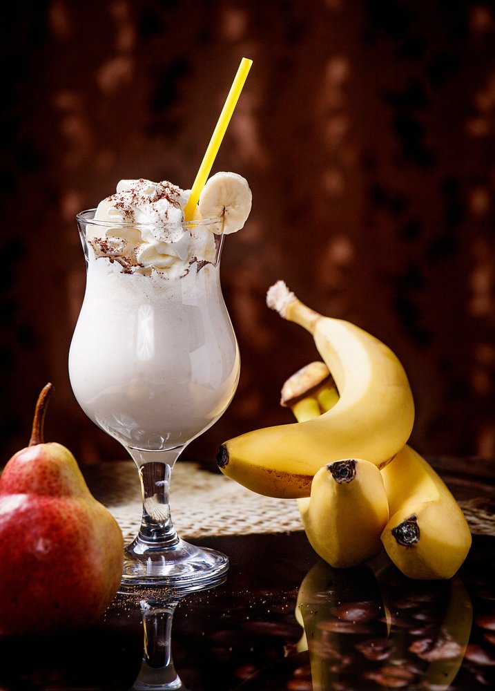 Молочный бананово-грушёвый коктейль