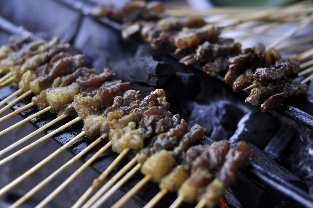 roasting beef satay