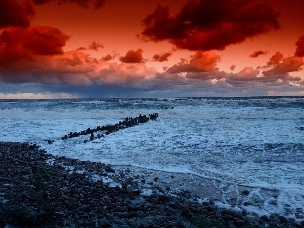Deep Red-blue baltic sea