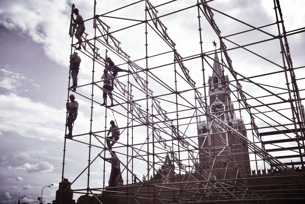 Workers. Red square.