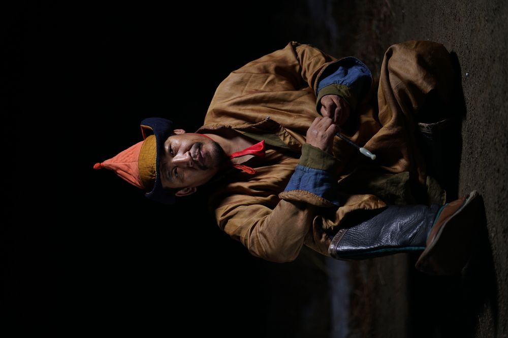 Portrait of single nomads of Mongolia