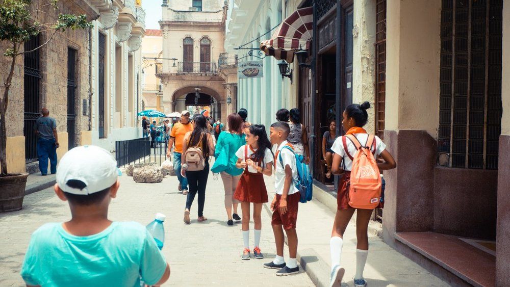 Школьники. Куба.