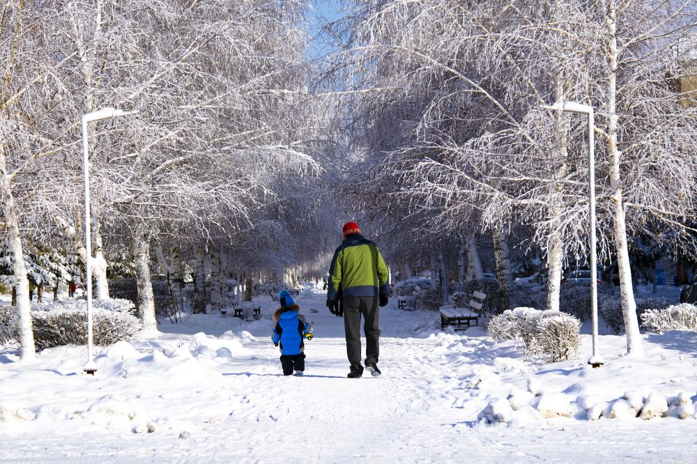 на прогулке