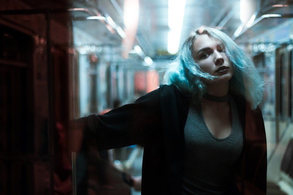 Girl in blue