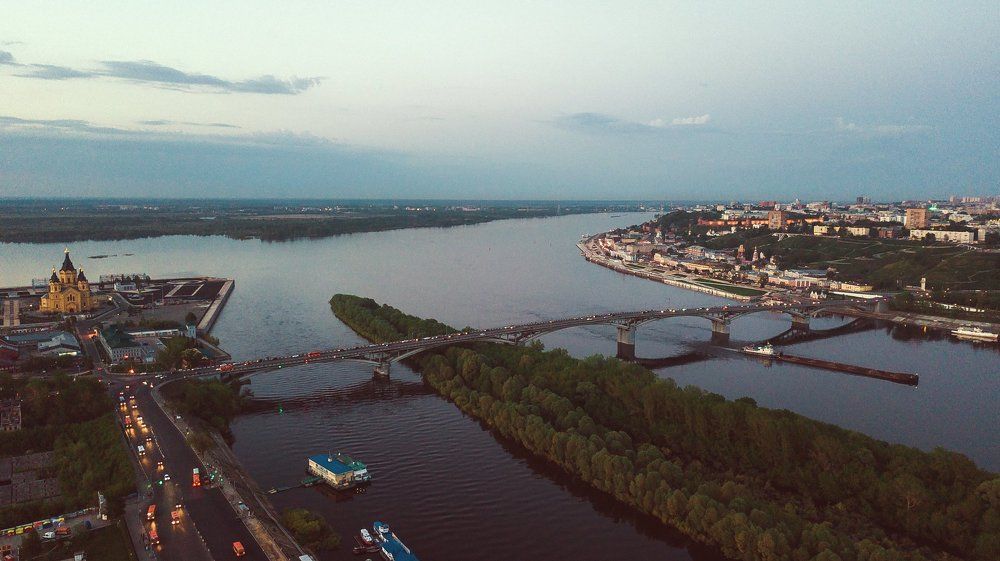 закат в городе Н