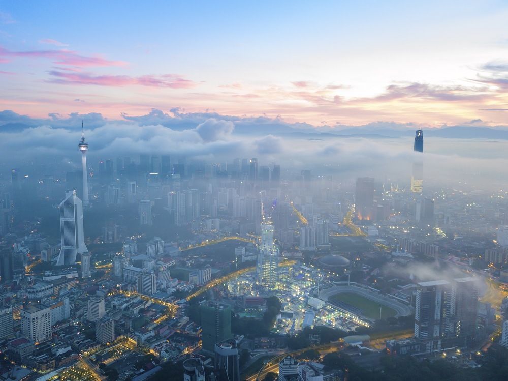 Low clouds at Kuala Lumpur