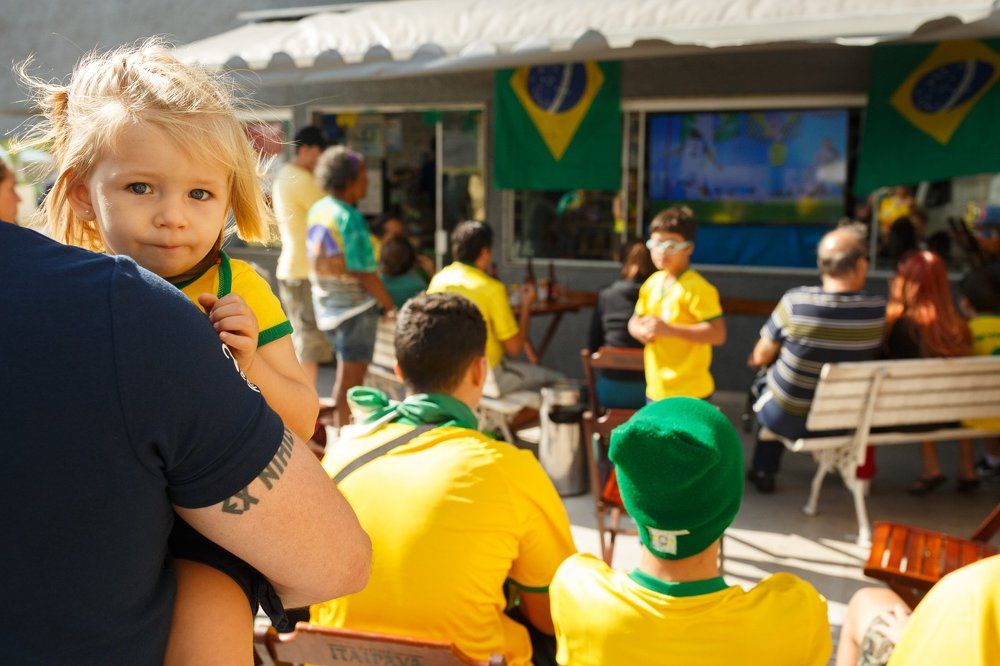 Footbal fans in the street