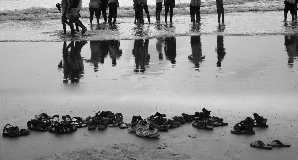 sneakers along the slippers