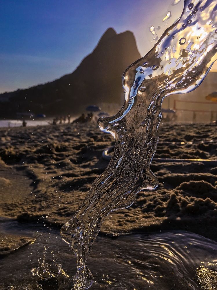 Water on the beach sand