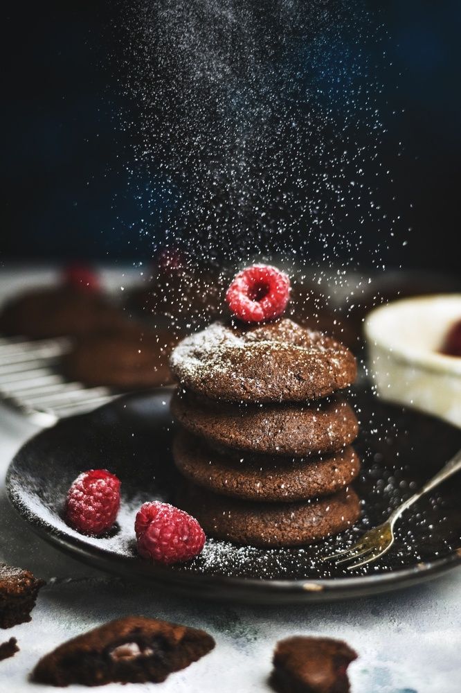 Central filled Belgium chocolate cookies with tangy raspberry