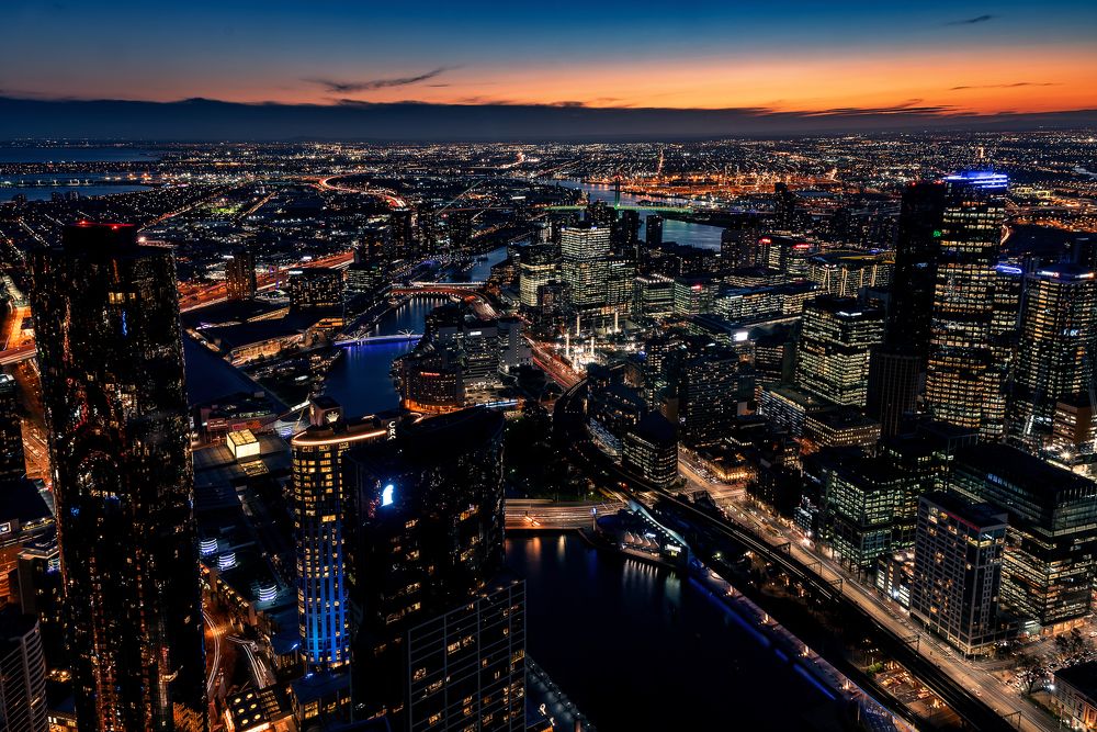 Melbourne at night